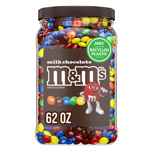 M&M's Milk Chocolate Candy Pantry Size Jar, 62 oz.