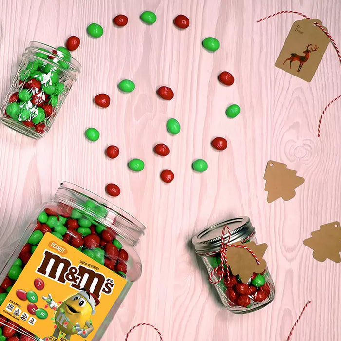 M&M's Holiday Mix Candy Bulk Jar, Peanut Chocolate Candy, 62 oz.
