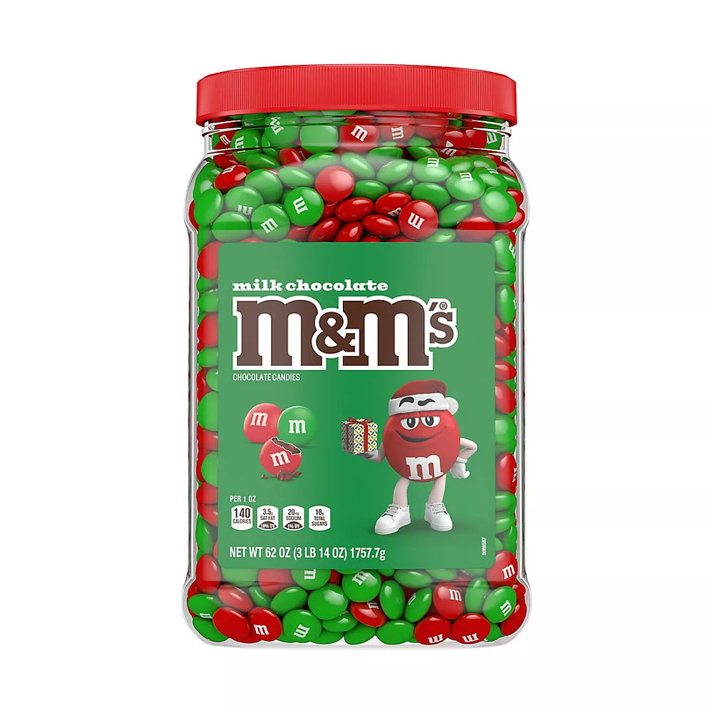 M&M's Red and Green Milk Chocolate Christmas Candy, 62 oz.