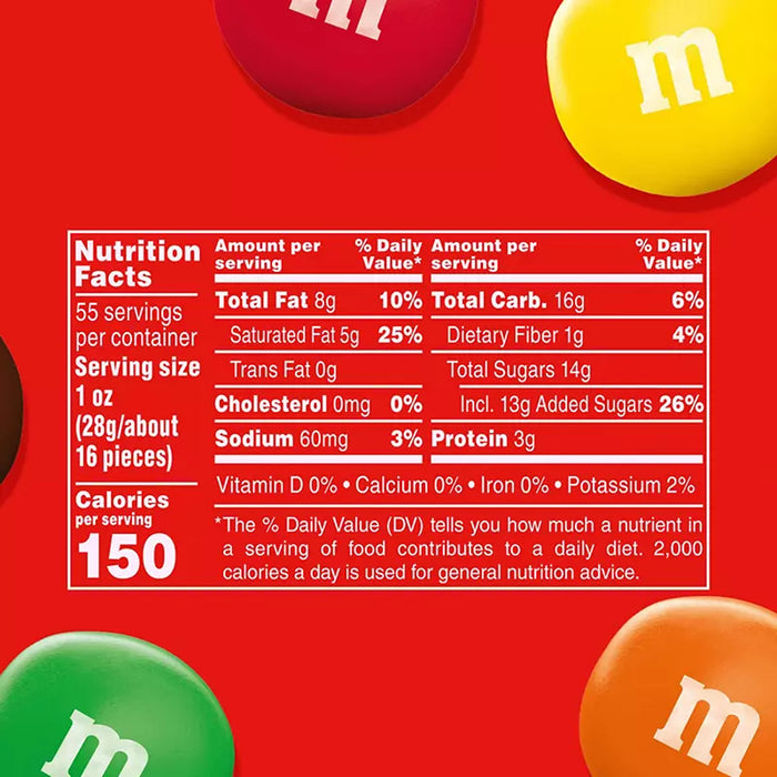 M&M's Bulk Chocolate Candy, Peanut Butter, Jar, 55 oz.