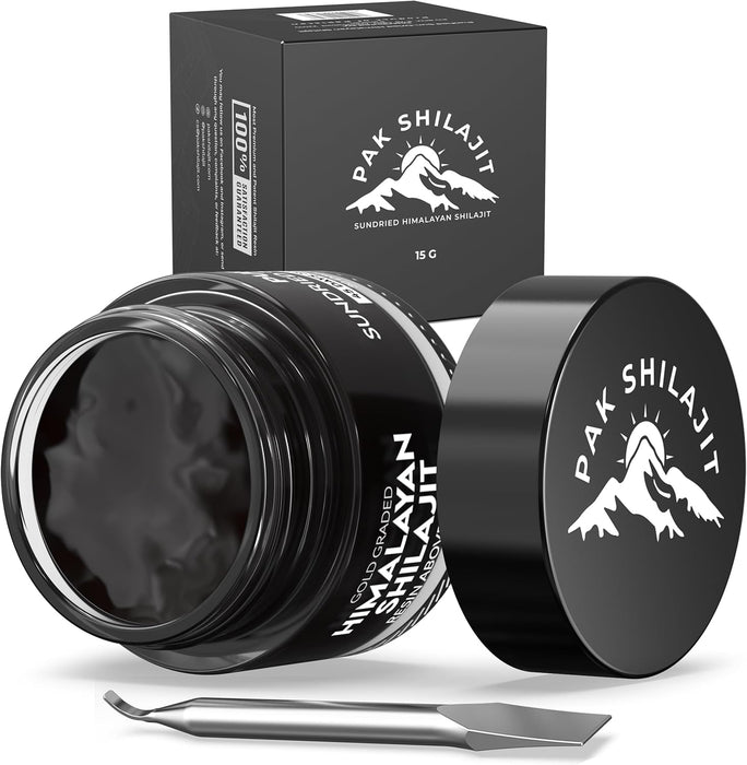 Gold Graded Himalayan Shilajit Resin (15g) – Purified Organic, Rich in Fulvic & Humic Acids, Sourced from 17,000+ FT Altitude