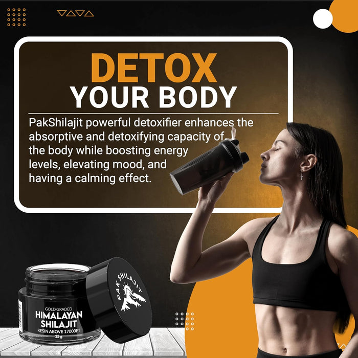 Gold Graded Himalayan Shilajit Resin (15g) – Purified Organic, Rich in Fulvic & Humic Acids, Sourced from 17,000+ FT Altitude