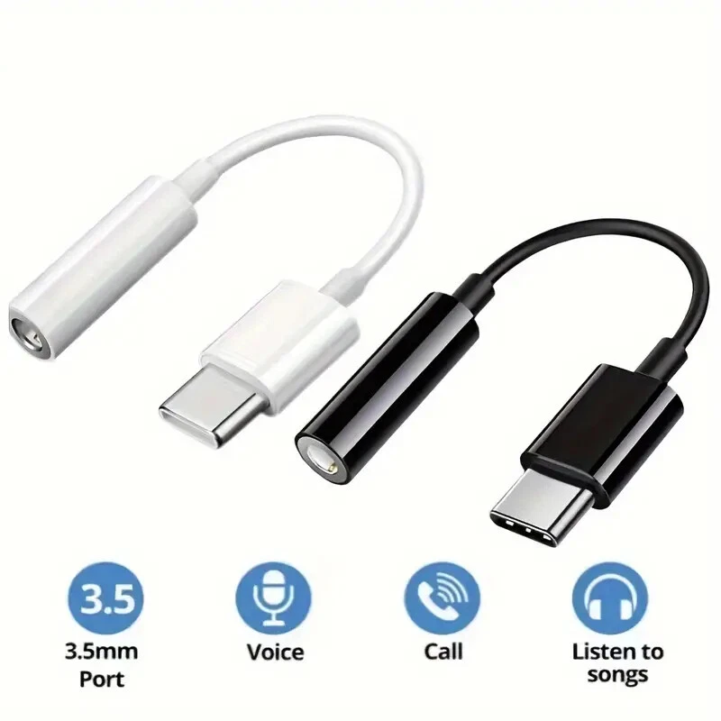 USB-C Type C to 3.5mm AUX Headphone Jack Adapter For iPhone 15/Android Phone