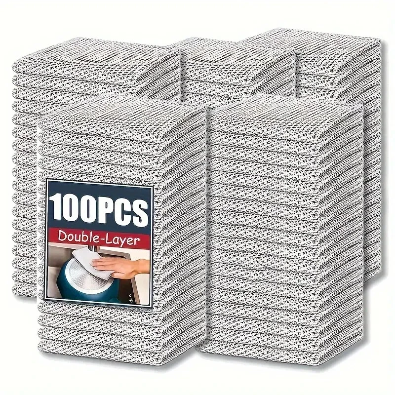 10pcs Non Scratch Wire Dishcloth Multipurpose Dishwashing Rag