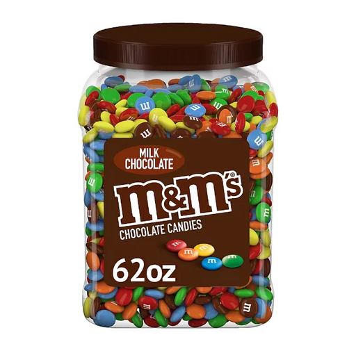 M&M'S Milk Chocolate Candy Resealable Bulk Candy Jar (62 oz).Same Day Shipping