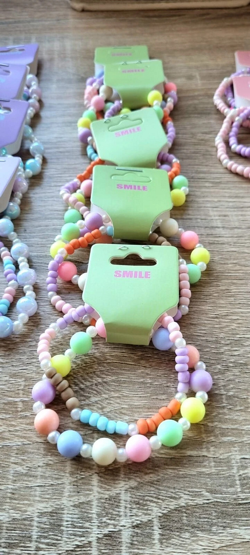 Handmade Beaded Elastic Bracelet For Kids per 2pc/set